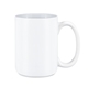 aerial view a white 15 oz simplicolor coffee mug, image 1 of 4