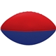a red & blue 7 2- toned foam football