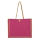 aerial view a pink paradise jute tote bag, image 1 of 3