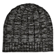 aerial view a black acrylic knit beanie cap, image 1 of 2