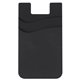 aerial view a black dual pocket silicone phone wallet, image 1 of 3
