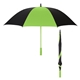 aerial view a black with lime green accents 60 arc splash of color golf umbrella, image 1 of 3