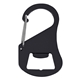 aerial view a black carabiner bottle opener, image 1 of 3