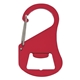 aerial view a red carabiner bottle opener, image 1 of 3