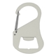 aerial view a silver carabiner bottle opener, image 1 of 3
