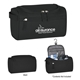 aerial view a black deluxe travel toiletry bag, image 1 of 2