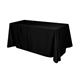 a black flat polyester 4- sided table cover - fits 6 standard table