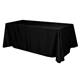 a black flat polyester 4- sided table cover - fits 8 standard table