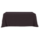 a black flat poly / cotton 4- sided table cover - fits 8 standard table