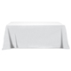 a white flat poly / cotton 4- sided table cover - fits 8 standard table