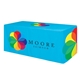 aerial view a white fitted all over dye sub table cover - 3- sided, fits 6 table, image 1 of 2