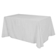 a white flat all over dye sub table cover - 4- sided, fits 6 table