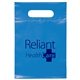 aerial view a brite blue lo - density die cut handle bag 7x10 flexo ink imprint, image 1 of 2