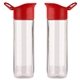 aerial view a red 24 oz tritan water bottle, image 1 of 2