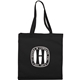 aerial view a black odessa 8oz cotton canvas tote, image 1 of 2