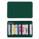 aerial view a green pocket sewing kit with 6 thread colors, image 1 of 2