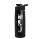 a metallic black bottle & black lid flair tritan(r) metallike bottle with drink - thru lid - 26 oz