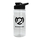 a clear bottle & black lid groove tritan(r) bottle with drink - thru lid - 20 oz