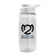 a clear bottle & white lid groove tritan(r) bottle with drink - thru lid - 20 oz