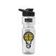 a clear bottle & black lid champion - 28 oz transparent bottle with drink thru lid