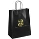Amber Gloss Paper Shopper Bag - 10 x 13 - Black w / Foil Print