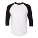 American Apparel - 50/50 Three - Quarter Sleeve Raglan T - shirt - WHITE