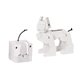 Areaware Milo White Dog Puzzle Micro Toy Robot, Dozens of Poses in Wood and Elastic Bands