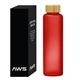 Aws 20 oz Belle Glass Bottle With Bamboo Lid