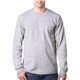 Bayside Adult 6.1 oz, 100 Cotton Long Sleeve Pocket T - Shirt - HEATHER
