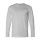 Bayside Long Sleeve T - shirt with a Pocket - Colors