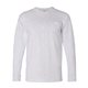 Bayside Long Sleeve T - shirt with a Pocket - HEATHERS