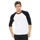 BELLA + CANVAS 3/4- Sleeve Baseball T - Shirt - 3200 - WHITE