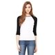 Bella + Canvas Ladies Baby Rib Three - QuarterSleeve Contrast Raglan T - Shirt - ALL
