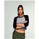 bella + canvas ladies micro ribbed three - quarter raglan baby t - shirt