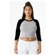 bella + canvas ladies micro ribbed three - quarter raglan baby t - shirt