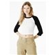 bella + canvas ladies micro ribbed three - quarter raglan baby t - shirt