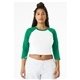bella + canvas ladies micro ribbed three - quarter raglan baby t - shirt