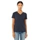 Bella + Canvas Ladies Relaxed Heather CVC Jersey V - Neck T - Shirt - COLORS
