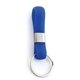 Blue Square Figure 8 Split - Ring Keychain, Blue Silicone Brushed Stainless Steel Band