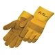 Bourbon Brown Split Cowhide Gloves with Yellow Canvas Back