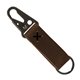 Busker Leather Keychain with Antique Nickel Carabiner and Strap