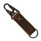 Busker Leather Keychain with Antique Nickel Carabiner and Strap