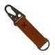 Busker Leather Keychain with Antique Nickel Carabiner and Strap
