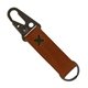 Busker Leather Keychain with Antique Nickel Carabiner and Strap