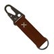 Busker Leather Keychain with Antique Nickel Carabiner and Strap