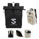 Casey PU Roll - Top Laptop Backpack