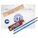 Clear Translucent School Kit - 2 Pencils, Wood Ruler, Crayon, Pencil Sharpener