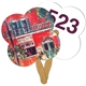 clover auction hand fan full color - paper products