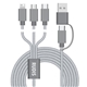 Connect Reach 5ft 3- In -1 Braided Charging Cable With Type - C Input