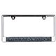 Deluxe Chrome Metal License Plate Frame with laser Acrylic insert. - 6.25 x 12.25 - Printed on white w / laser accents